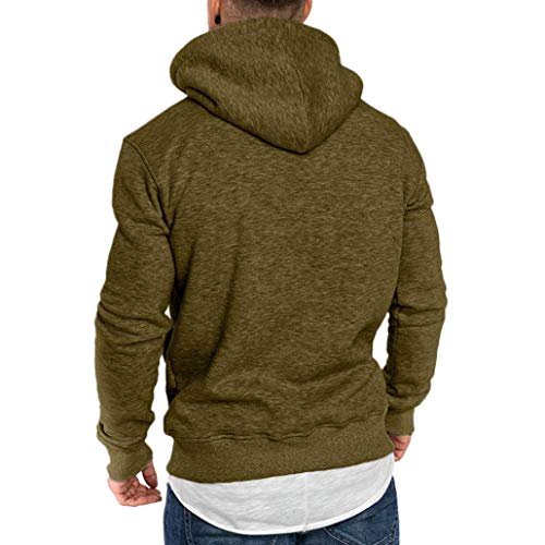 Yvelands Sudadera Informal con Capucha y Cremallera Completa para Hombre