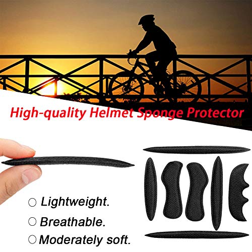 YXHZVON 2 Juegos de Almohadillas para Casco de Bicicleta, Espuma Universal para Bicicleta, Almohadilla de Repuesto Almohadillas de Velcro para Casco para Bicicleta y Motocicleta para niños, Negro