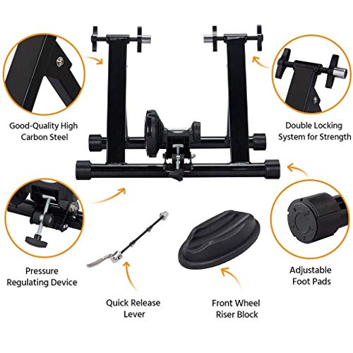 YYDE Indoor Bike Trainer Soporte De Bicicletas De Montaña Montar Bicicleta Plataforma De Rodillos De Formación De Rodillos De Bicicletas (Color: Negro, Tamaño: 26-28Inch)