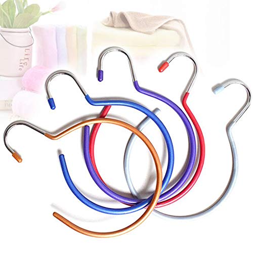 yyuezhi Soporte de Clip de Corbata de Metal para Colgar Clip de Corbata con Gancho para Guardarropa Anillo de Cinturón Soporte Corbatas con Gancho para Armario Percha de Cinturón 5 Pcs