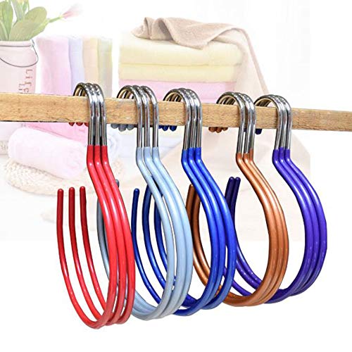 yyuezhi Soporte de Clip de Corbata de Metal para Colgar Clip de Corbata con Gancho para Guardarropa Anillo de Cinturón Soporte Corbatas con Gancho para Armario Percha de Cinturón 5 Pcs