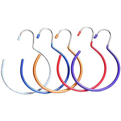 yyuezhi Soporte de Clip de Corbata de Metal para Colgar Clip de Corbata con Gancho para Guardarropa Anillo de Cinturón Soporte Corbatas con Gancho para Armario Percha de Cinturón 5 Pcs