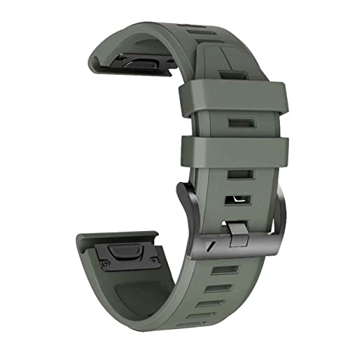 ZAALFC 26 22mm Wheam Wamkband para Garmin Fenix ​​6X 6pro Watch Relojase rápido Easy Fit Banda de muñeca Correa para Fenix ​​5X 5Plus Accesorios (Color : Army Green, Size : 26mm Fenix 6X 6XPro)