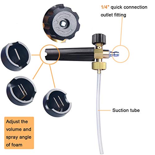 ZAMDOE Kit de Pistola de cañón de Espuma para Nieve, Pistola de Lavado de Coches de Alta presión, 3000 PSI, con 5 Puntas de Boquilla (0 °, 15 °, 25 °, 40 °, 65 °)