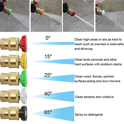 ZAMDOE Kit de Pistola de cañón de Espuma para Nieve, Pistola de Lavado de Coches de Alta presión, 3000 PSI, con 5 Puntas de Boquilla (0 °, 15 °, 25 °, 40 °, 65 °)