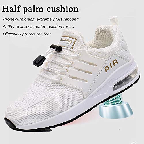 Zapatillas de Deporte Hombre Mujer Ligero Zapatos para Correr Respirable Running Bambas Calzado Deportivo Andar Crossfit Sneakers Gimnasio Casuales Fitness Outdoor Antideslizante White40