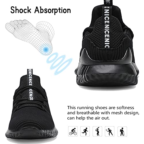 Zapatillas de Deporte Hombre Mujer Respirable para Correr Deportes Zapatos Running Calzado Deportivo de Exterior Gimnasio Sneakers Negro 38 EU