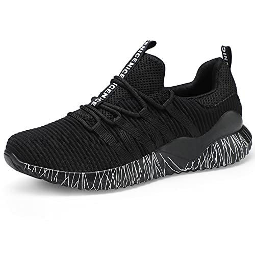 Zapatillas de Deporte Hombre Mujer Respirable para Correr Deportes Zapatos Running Calzado Deportivo de Exterior Gimnasio Sneakers Negro 38 EU