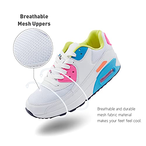 Zapatillas de Deportivas Mujer Zapatos para Correr Hombre Calzado Deportivo Sneakers Caminar Tenis Zapatillas de Running Fitness Malla Blanco/Rosa EU39