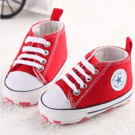 Zapatillas de Lona Estilo Urbano con Suela Blanda Antideslizante Primeros Pasos para Bebés de 6 a 18 Meses (12 cm Suela)