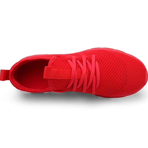 Zapatillas de Running para Hombre Casual Tenis Asfalto Zapatos Deporte Fitness Gym Correr Gimnasio Deportives Transpirables Seguridad Atlético Trekking Bambas Plataform Sneakers Rojo 41 EU