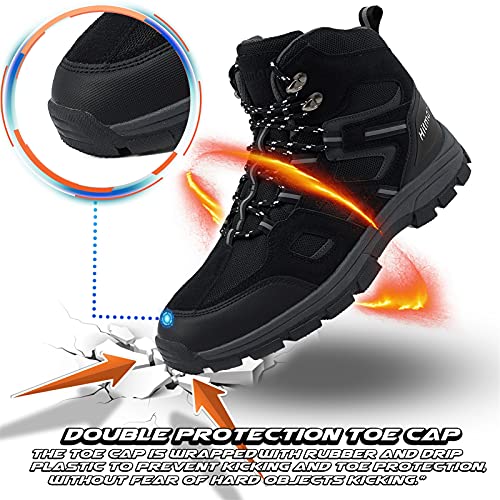 Zapatillas de Senderismo Hombre Bajas Zapatos Trekking Antideslizantes Botas Sportiva Montaña Exterior Transpirable Negro 43 EU