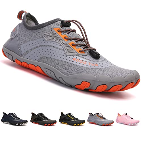 Zapatillas de Trail Running Minimalistas Zapatos Barefoot Agua Antideslizante Ligeras Natación de Secado Rápido Playa Surf Ciclismo Unisex Hombre Mujer Gris 45