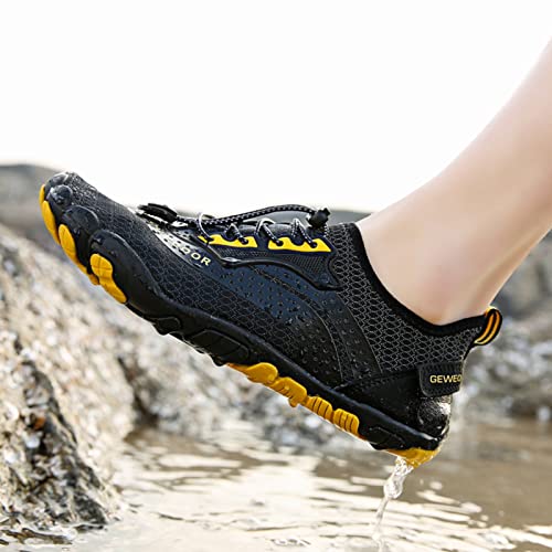 Zapatillas de Trail Running Minimalistas Zapatos Barefoot Agua Antideslizante Ligeras Natación de Secado Rápido Playa Surf Ciclismo Unisex Hombre Mujer Negro 36