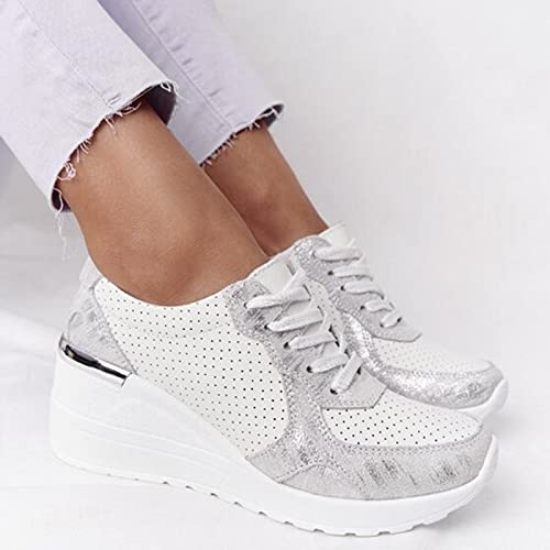 Zapatillas de verano para mujer, zapatillas de deporte, transpirables, transpirables, transpirables, para actividades al aire libre, fitness, zapatillas deportivas y para correr, gris, 39 EU