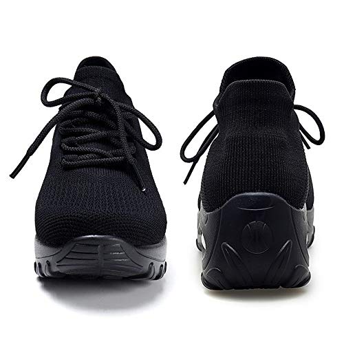 Zapatillas Deportivas de Mujer Zapatos Running Fitness Gym Outdoor Sneaker Casual Mesh Transpirable Comodas Calzado Negro Talla 38