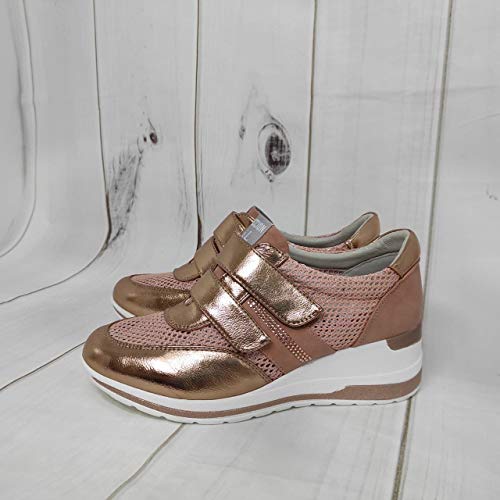 Zapatillas Deportivas Mujer con Estilo | Bambas Comodonas Cuña | Tenis Plataforma Casual | Plata | Champagne | Dorado | Negro | Rojo |Rosa | Azul |Blanco | Nude (Champagne, 38)