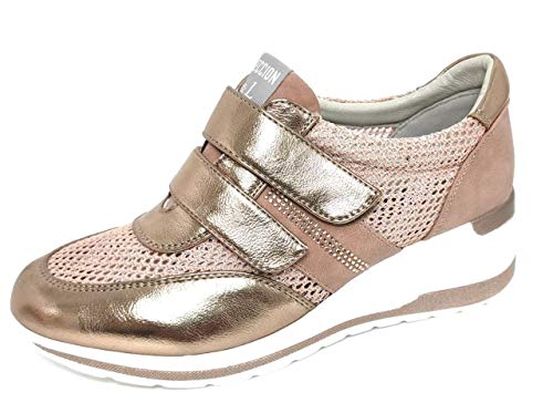 Zapatillas Deportivas Mujer con Estilo | Bambas Comodonas Cuña | Tenis Plataforma Casual | Plata | Champagne | Dorado | Negro | Rojo |Rosa | Azul |Blanco | Nude (Champagne, 38)