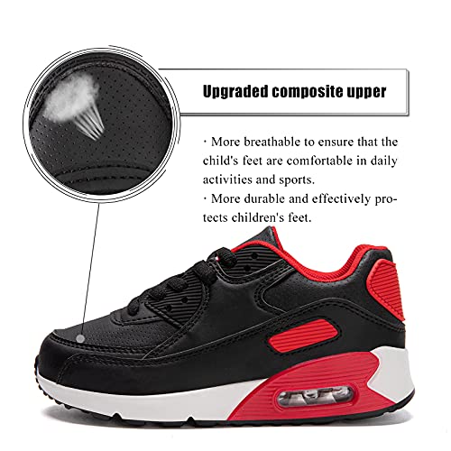 Zapatillas Deportivas Niño Niña Zapatos de Correr Antideslizante Zapatillas Deporte para Niños Cordones Gimnasio Ligero Transpirable Negro 29 EU