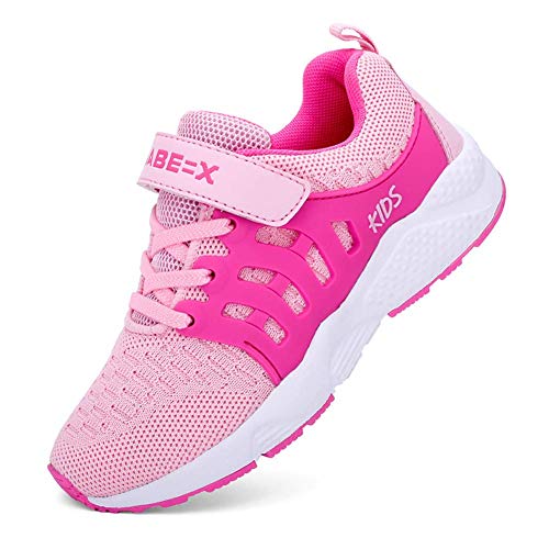 Zapatillas Deportivas Unisex para Niños Zapatillas de Correr Transpirables para Niñas Zapatillas Ligeras, Rosa, 31 EU