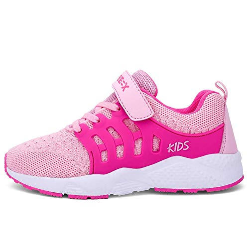 Zapatillas Deportivas Unisex para Niños Zapatillas de Correr Transpirables para Niñas Zapatillas Ligeras, Rosa, 31 EU