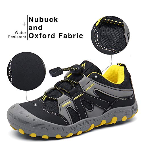 Zapatillas para Niños Zapatos Montaña Niño Calzado Trail para Chicos Respirable Zapatillas Trekking Infantil Negro 36 EU