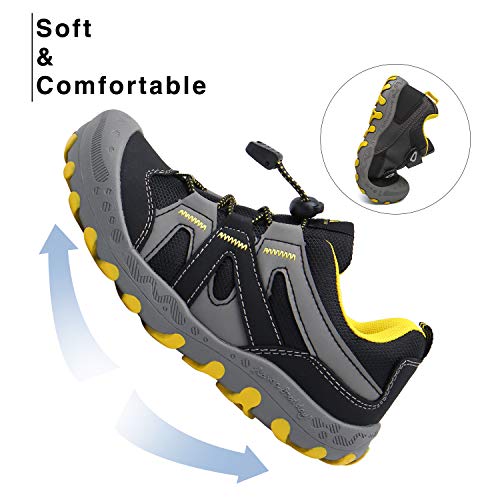 Zapatillas para Niños Zapatos Montaña Niño Calzado Trail para Chicos Respirable Zapatillas Trekking Infantil Negro 36 EU