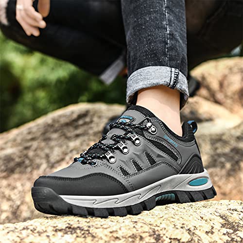 Zapatillas Senderismo Hombres Ligeras Antideslizantes Transpirable Botas de Montaña Zapatillas Trekking Mujer Gris