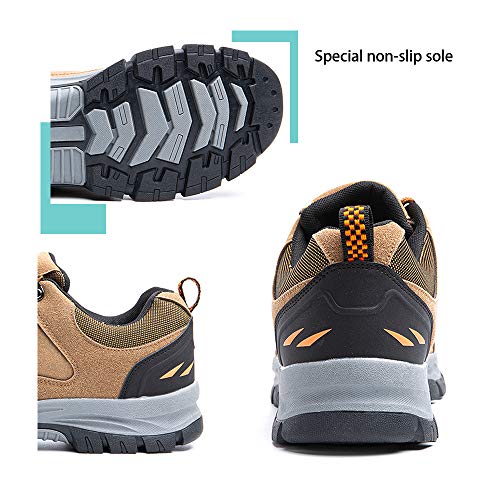 Zapatillas Trail Running Hombre Zapatos Senderismo Deporte Antideslizantes Cordones Ligero 2-Marrón EU42