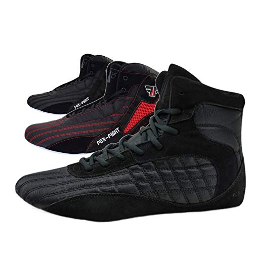 Zapatills de FOX-FIGHT para deportes de lucha, rings, fitness, color Negro, talla 40 EU