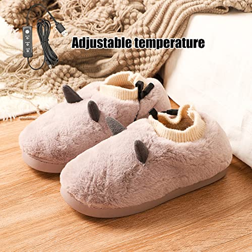 Zapatos con Calefacción Eléctrica USB, Zapatillas con calefacción, Suaves Zapatillas de Invierno de Felpa Calefactadas, Calentador de Pies Eléctrico para Invierno