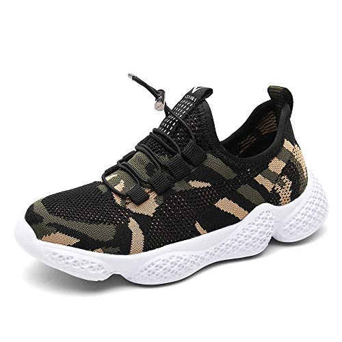 Zapatos Deportivos Infantil Zapatillas Running Niño Sneakers Gimnasia Al Aire Muchachas Calzado Atletismo Ligero Respirable Niña Unisex Camuflaje 32