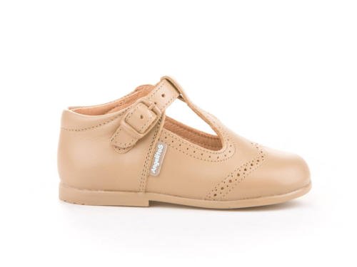 Zapatos Pepitos para niños Todo Piel mod.507. Calzado infantil Made in Spain, Garantia de calidad. (25, Camel)