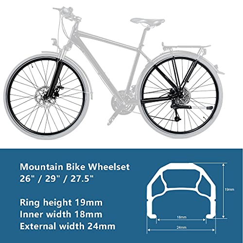 Zatnec Ciclismo Ruedas Juego Ruedas Bicicleta Montaña 26 27,5 29 Pulgadas Freno Disco/V Buje Cojinetes Delantero 2 Trasero 4 7 8 9 10 Volante Casete 11 Velocidades 32 Hoyos (Size : 29INCH)