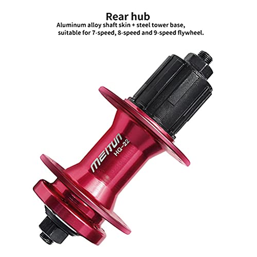 Zatnec Ciclismo Ruedas Llantas 26 MTB Aluminio Aleación Doble Pared 32 Hoyos Ruedas Bicicleta Montaña Freno Disco 7/8/9 Velocida Liberación Rápida (Color : Red, Size : 26inch)