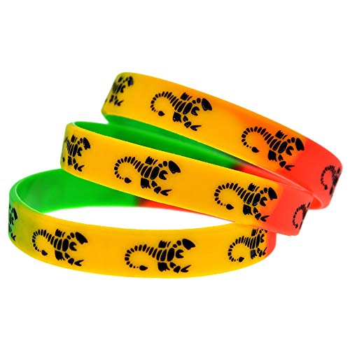 Zdy 10Pcs Regalo Escorpión Escorpión Logo Pulsera De Silicona Color del Arco Iris De La Muñeca De La Correa De La Calle del Punk Danza Regalo De Cumpleaños Pulsera