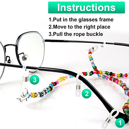 Zeaye - 4 piezas de cadenas para gafas con cuentas, soporte para correa para gafas, collar, correa para ojos, para hombres, mujeres, niñas, niños, ancianos （Elk panda morado color dorado）