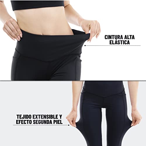 ZENACROSS Leggins Deportivos Mujer - Negro S - Squat Proof - Fitness, Yoga, Correr, Running, Workout - Pantalones Deportivos, Push y Goma elástica en la Cintura - Mallas Deporte Mujer con Bolsillos