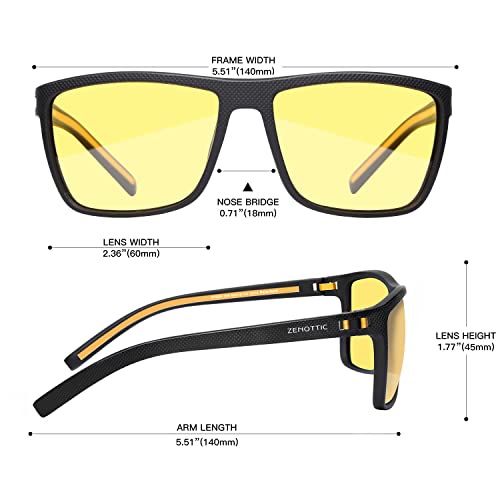 ZENOTTIC Gafas De Sol Polarizadas para Hombre Cuadradas Súper Liviana Marco TR90 Protección UV400