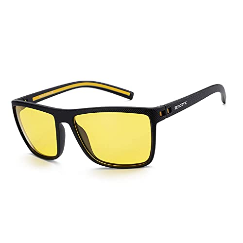 ZENOTTIC Gafas De Sol Polarizadas para Hombre Cuadradas Súper Liviana Marco TR90 Protección UV400