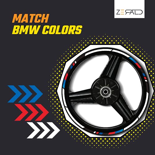 Zerald Pegatinas para Llantas de Moto Reflectante 17 Pulgadas Compatible con BMW Adhesivos Ruedas tecnología 3M (BMW)