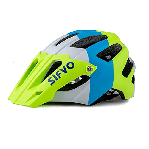 Zeroall Casco de Bicicleta Adulto 56-61cm Tamaño Ajustable Casco de Ciclo con Visera Desmontable, Cascos de Ciclismo para Bicicleta Patineta Bicicletas Eléctricas(Verde Azul)