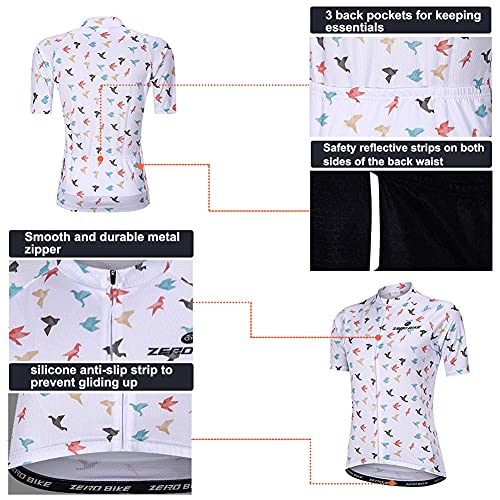 ZEROBIKE Manga Corta Ciclismo MTB Maillot para Mujer, Jersey Ropa Transpirable para Deportes al Aire Libre Ciclo Bicicleta (0007, M)