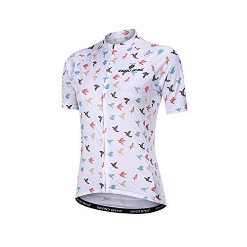 ZEROBIKE Manga Corta Ciclismo MTB Maillot para Mujer, Jersey Ropa Transpirable para Deportes al Aire Libre Ciclo Bicicleta (0007, M)