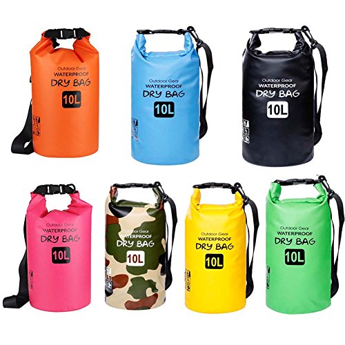 ZhaoCo Bolsa Seca, 5L/10L/20L/30L Bolsas Estancas Impermeable con Correa Ajustable para Rafting Kayak Pesca Natación Playa Senderismo Camping Canotaje Al Aire Libre Deportes Acuáticos(Azul,10L)