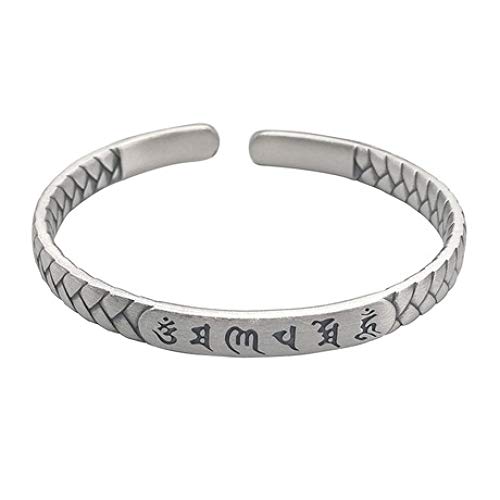 zhenfa Pulsera, Plata Retro Plata Completa Mate e-Mail EDD ing GE-Pattern Pulsera Abierta, Elegante para Que Todo el Mundo lo Use, Caja de joyería, Cada Regalo de Regalo Encantador Momento