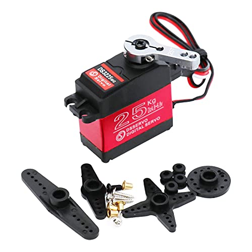 ZHITING 270 ° 25KG Servo Digital Servo Engranaje de Metal Completo Alto Par Impermeable para RC Robot Rastreador Coche Barco helicóptero Robot avión (2PCS)