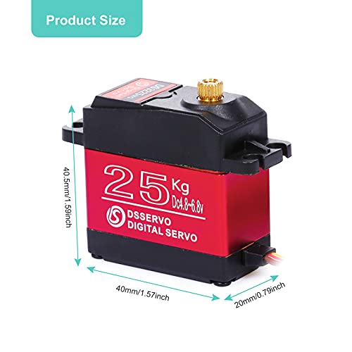 ZHITING 270 ° 25KG Servo Digital Servo Engranaje de Metal Completo Alto Par Impermeable para RC Robot Rastreador Coche Barco helicóptero Robot avión (2PCS)