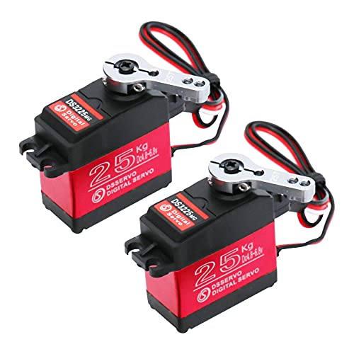 ZHITING 270 ° 25KG Servo Digital Servo Engranaje de Metal Completo Alto Par Impermeable para RC Robot Rastreador Coche Barco helicóptero Robot avión (2PCS)