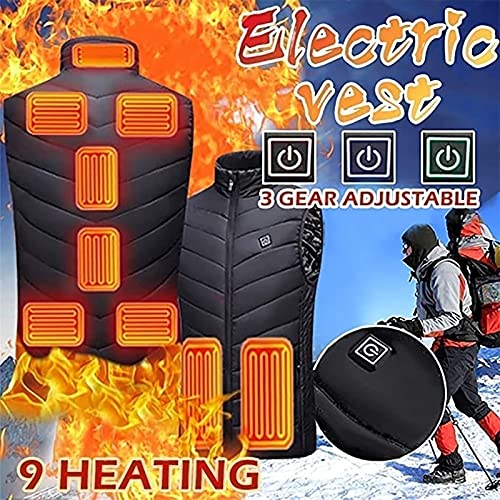 ZHZHUANG Chaleco Calentado Chaleco Calentado Hombres Mujeres, Chaqueta sin Mangas con Calefacción Usb Motocicleta Ligero, Ropa de Vestir Lavable Lavable con Calentamiento Eléctrico/Black/4Xl